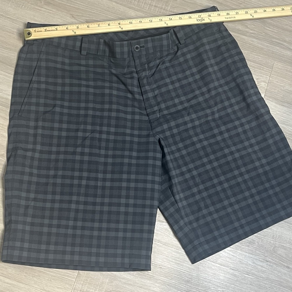 Nike Golf Shorts Mens Size 40 Gray Plaid Flat Front Stretch Chino 452712-010 - Picture 6 of 12